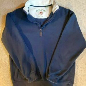 Orvis Men's 1/4 Zip Pullover LS Cotton outdoor fishing Sweater/Sweatshirt Medium